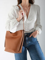 Sac Port� �paule Sac � Dos M Cavalier Cuir Etrier Beige cavalier ECLR126M-vue-porte