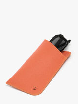 Sunglass Case Madras Leather Etrier Orange madras EMAD5017-vue-porte