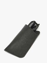 Sunglass Case Madras Leather Etrier Black madras EMAD5017-vue-porte