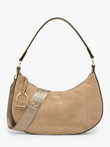 Shoulder Bag Altesse Suede Leather Etrier Beige altesse suede EASU017M