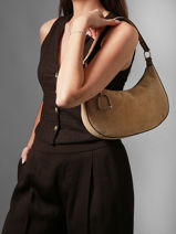 Shoulder Bag Altesse Suede Leather Etrier Beige altesse suede EASU017M-vue-porte