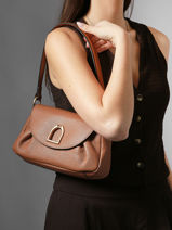 Shoulder Strap Crossbody Bag Shadow Leather Etrier Beige shadow ESHA163S-vue-porte