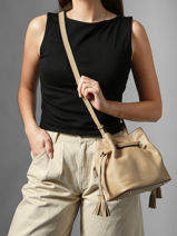 Small Leather Tradition Bucket Bag Etrier Beige tradition ETRA004S-vue-porte