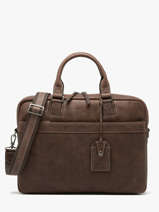 1 Compartment Spider Business Bag  With 15" Laptop Sleeve Etrier Brown spider ESPI8021